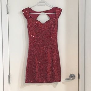 Guess Holiday Red Sequence Dress
